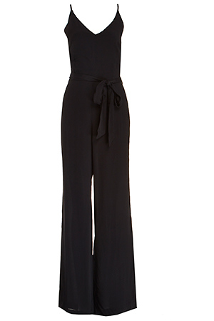 Glamorous Tie Waist Silk Blend Jumpsuit Slide 1