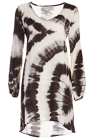 June & Hudson Tie-Dye V-Neck Tunic Dress Slide 1