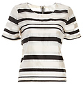 J.O.A. Striped Colorblock Top