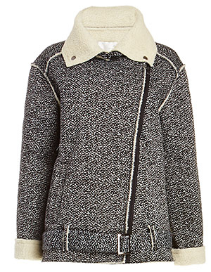 J.O.A. Herringbone Mustang Coat Slide 1