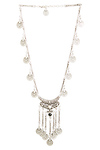 Chanour Coin Neck Fringe Necklace