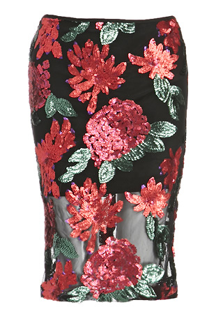 Sequin Jardin de Fleurs Skirt Slide 1