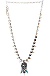 J.O.A. Tri-Stone Spike Necklace