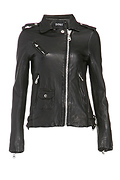 DOMA Multi Coin Pockets Leather Moto Jacket