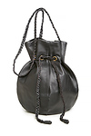 Leather Drawstring Bucket Bag