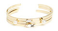 J.O.A Crystal Gem & Pearl Cuff Bracelet