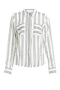 J.O.A Striped Double Front Pocket Shirt