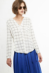 Marshall Matters Long Sleeve Grid Blouse