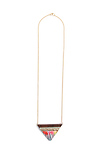 Sandy Hyun Fabric & Leather Crystal Necklace