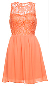 Peach Lace Bodice Dress