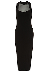 Sultry Mesh Panel Bodycon Dress Slide 1