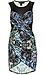 STYLESTALKER Fractal Bodycon Dress in Rock Print Thumb 1
