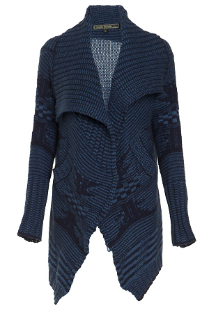 Cozy Mixed Knit Cardigan in Blue | DAILYLOOK