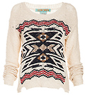 Tribal Print Cotton Sweater