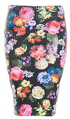 Sequined Floral Pencil Skirt