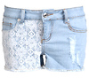 Lace Detail Denim Shorts