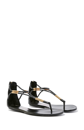 Dolce Vita Marine Flat Sandals in Black | DAILYLOOK