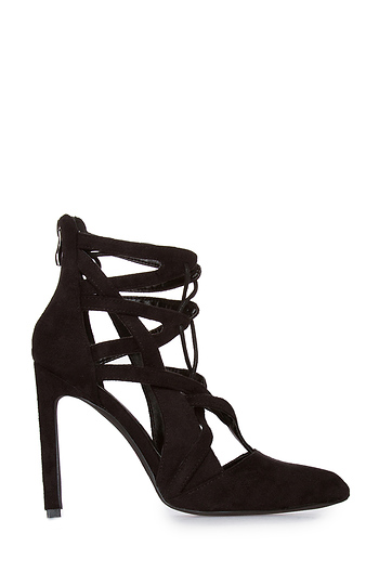 black velvet lace up heels