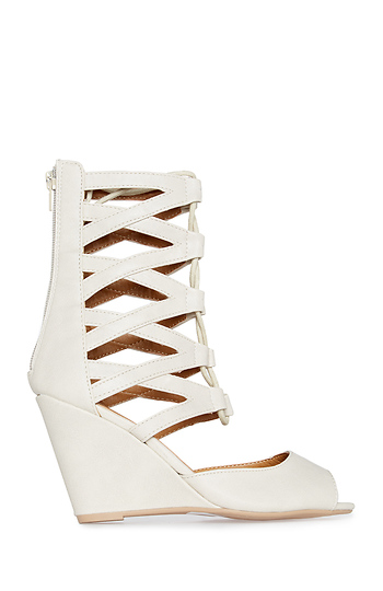 Lace Up Wedge Sandals Slide 1