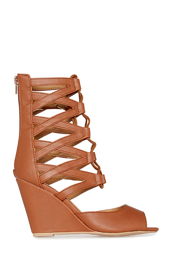 Lace Up Wedge Sandals Slide 1