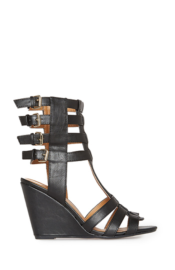 Buckled Gladiator Wedge Sandals Slide 1