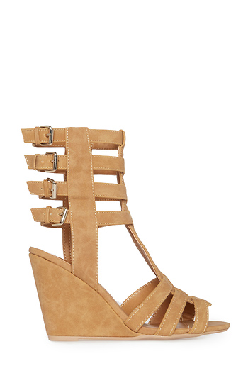 Buckled Gladiator Wedge Sandals Slide 1