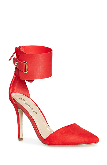 Chic Ankle Cuff Heels in Red | DAILYLOOK