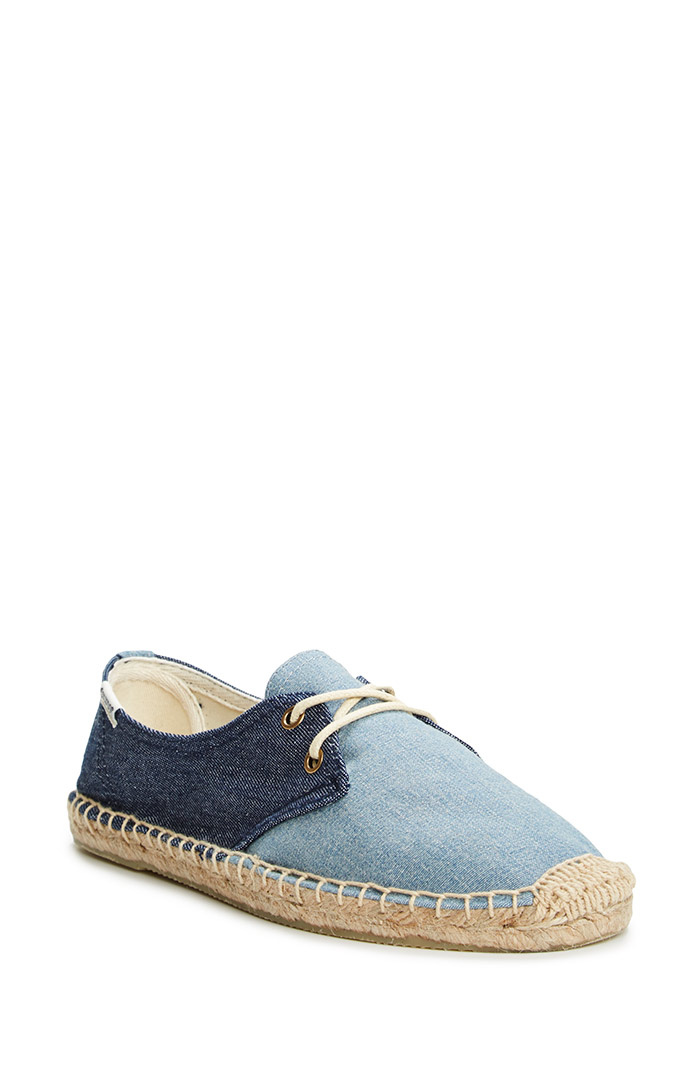 Soludos Color Block Lace Up Espadrille in Blue | DAILYLOOK