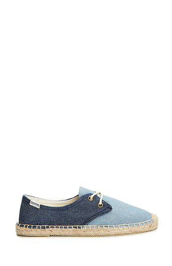 Soludos Color Block Lace Up Espadrille in Blue | DAILYLOOK