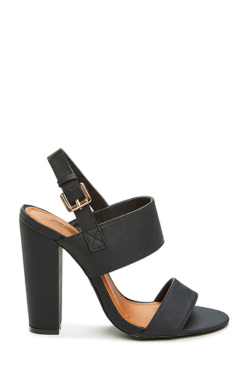 Open Toe Double Strap Heels Slide 1