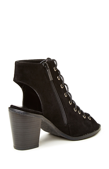 black cut out booties