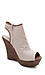 Beige Peep Toe Wedge Thumb 2