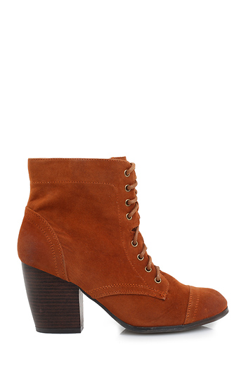 Lace Up Low Heel Bootie Slide 1