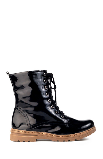 High Gloss Combat Boots Slide 1