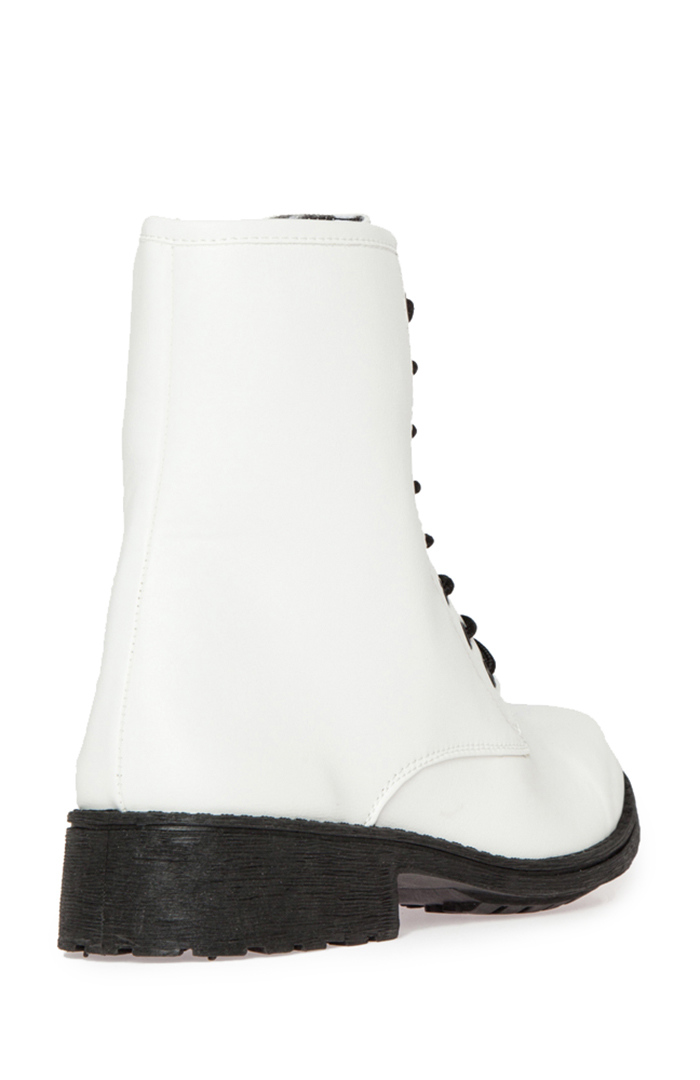 white combat boots with pouch