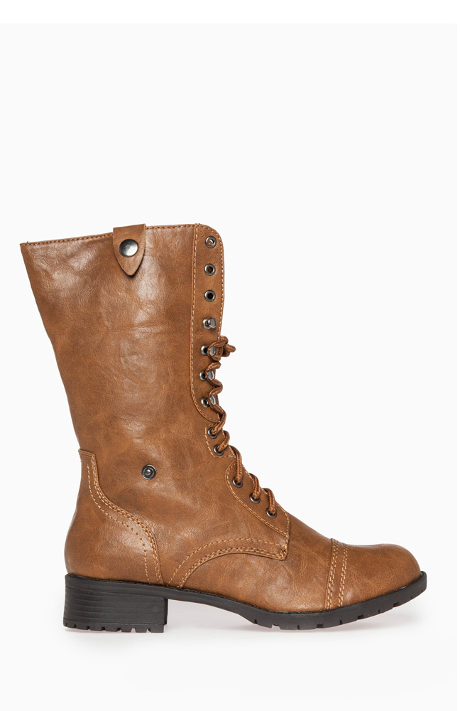 fold over combat boots with plaid inside