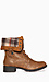 Plaid Fold Over Combat  Boots Thumb 1
