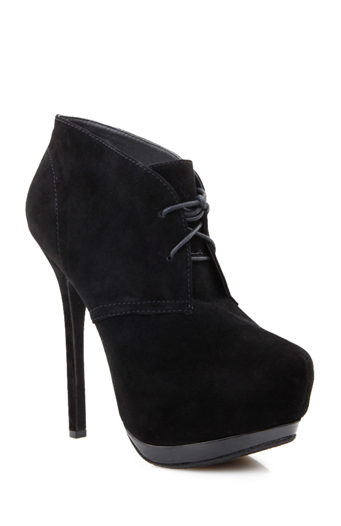 flat heel suede booties