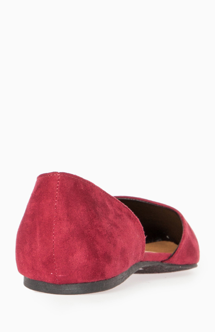 burgundy pointed toe flats