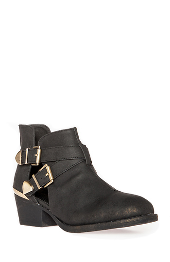 Metallic Cutout Ankle Boots Slide 1