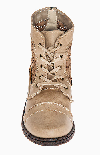 taupe lace up combat boots