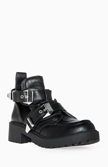 Utility Cutout Ankle Boots Slide 1