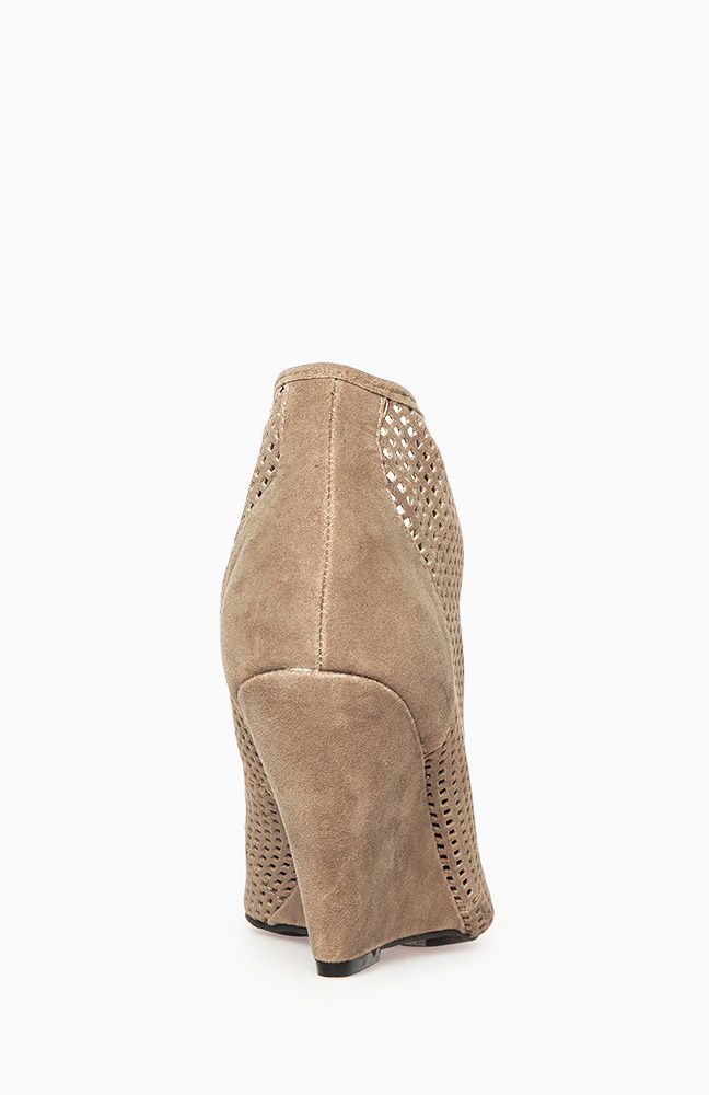 bates perforated wedge bootie