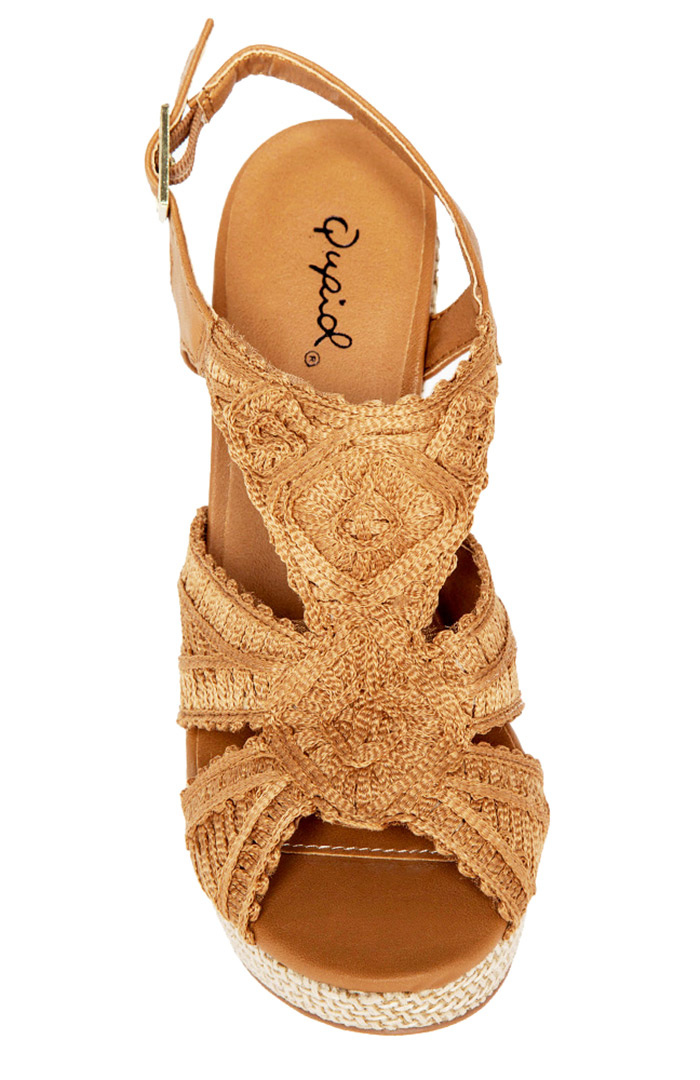 Ribbon Basket Wedges in Tan DAILYLOOK