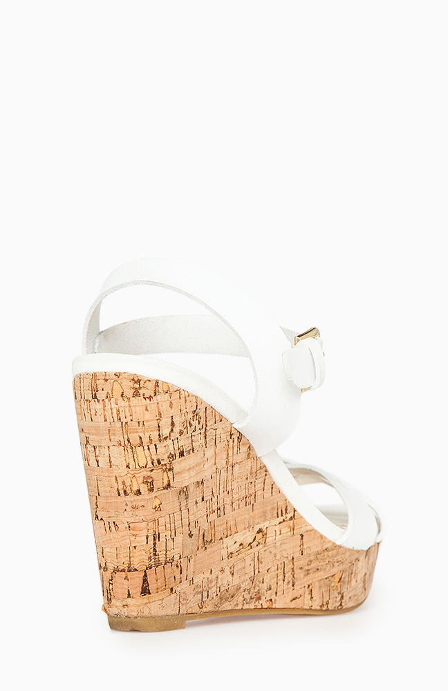 Summer Cork Wedge Sandals in White DAILYLOOK