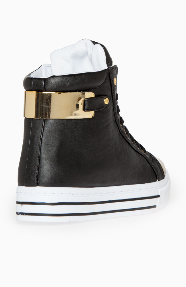 gold platform trainers womens