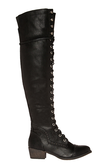 Lace Up Over the Knee Boots Slide 1