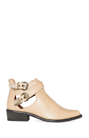 cut out boots beige