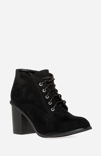 Chunky Heel Lace Up Booties Slide 1