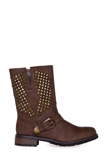 Studded Buckle Boots Slide 1